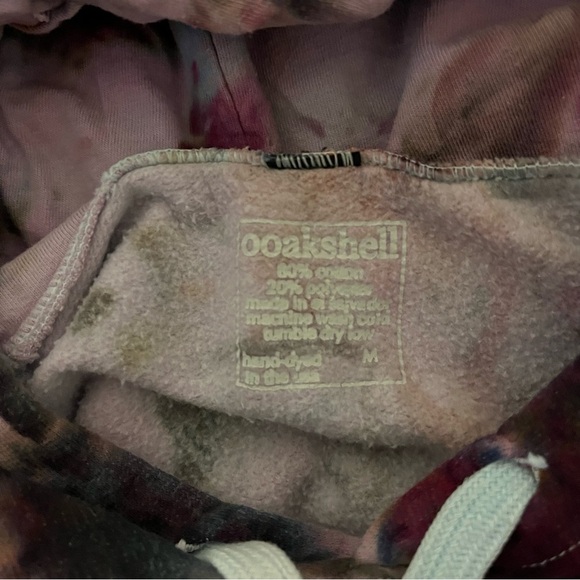 Ooakshell Womens Multicolor Tie Dye Pullover Hoodie Drawstring Sweatshirt Sz M - Picture 5 of 6